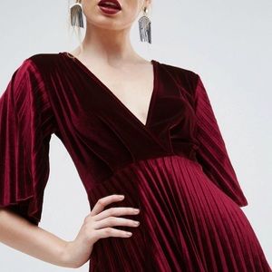 ASOS - Pleated Velvet Kimono Mini Dress // Sz 4